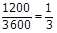 1200/3600 = 1/3